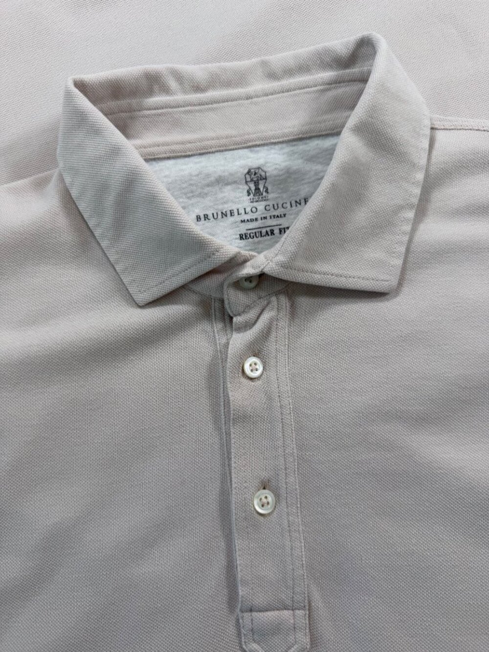 Brunello Cucinelli Pique Polo Shirt in Beige Size 54 = US X-Large